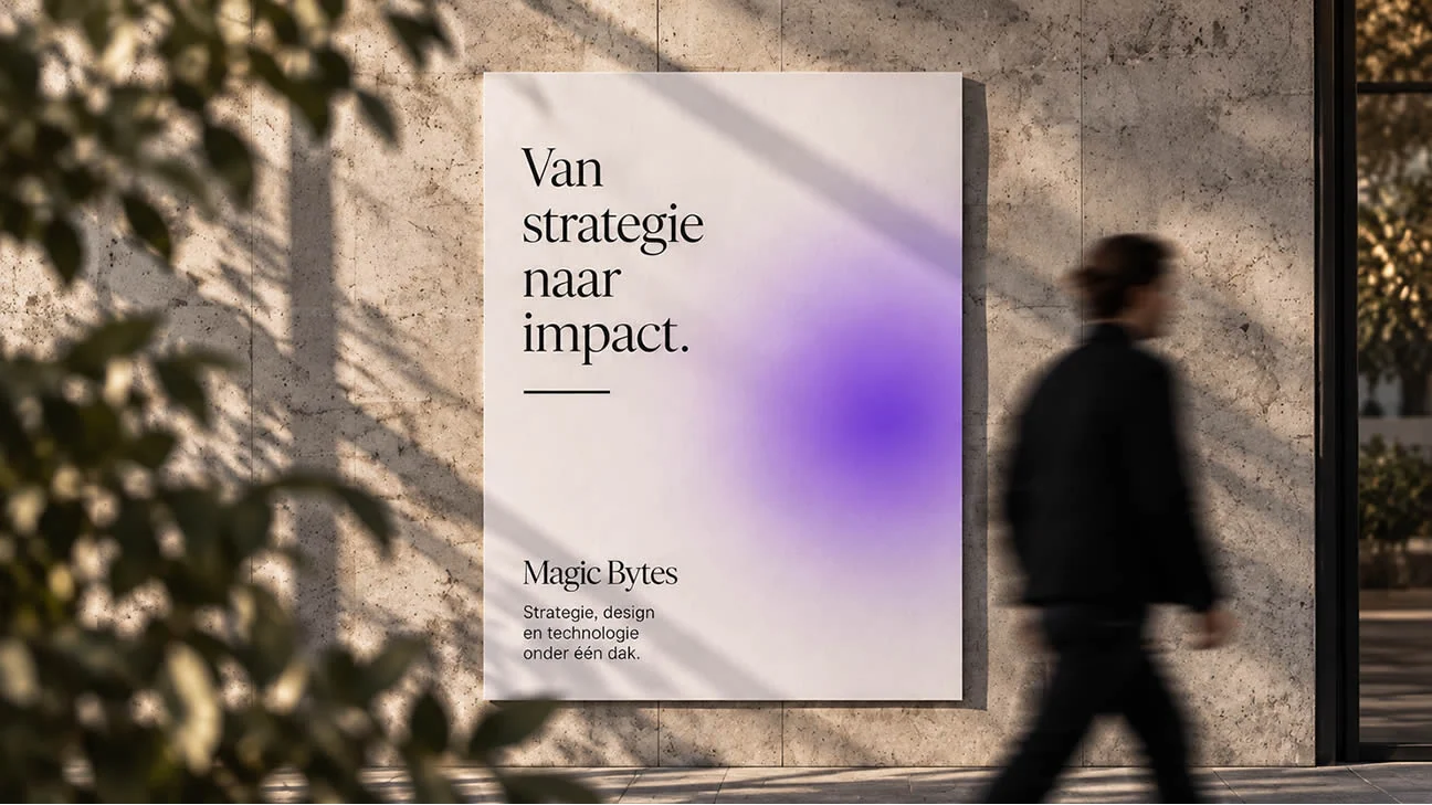 Magic Bytes-campagneposter met Van strategie naar impact.