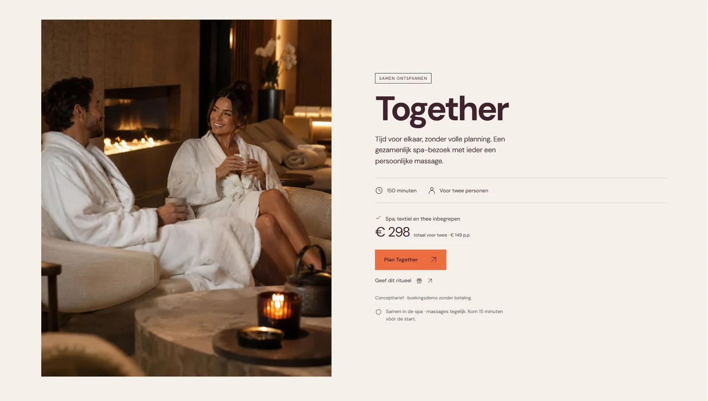 RELA Together-arrangement met inhoud, duur en prijs.