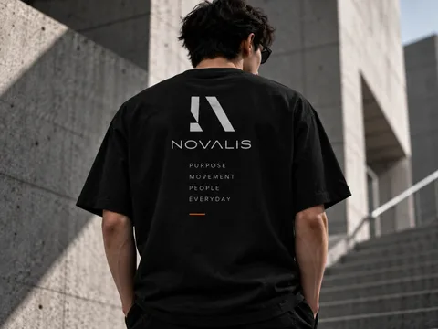 Beeldmerk, woordmerk en merktaal op de rug van een T-shirt