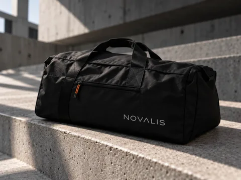 Zwarte weekendtas met woordmerk