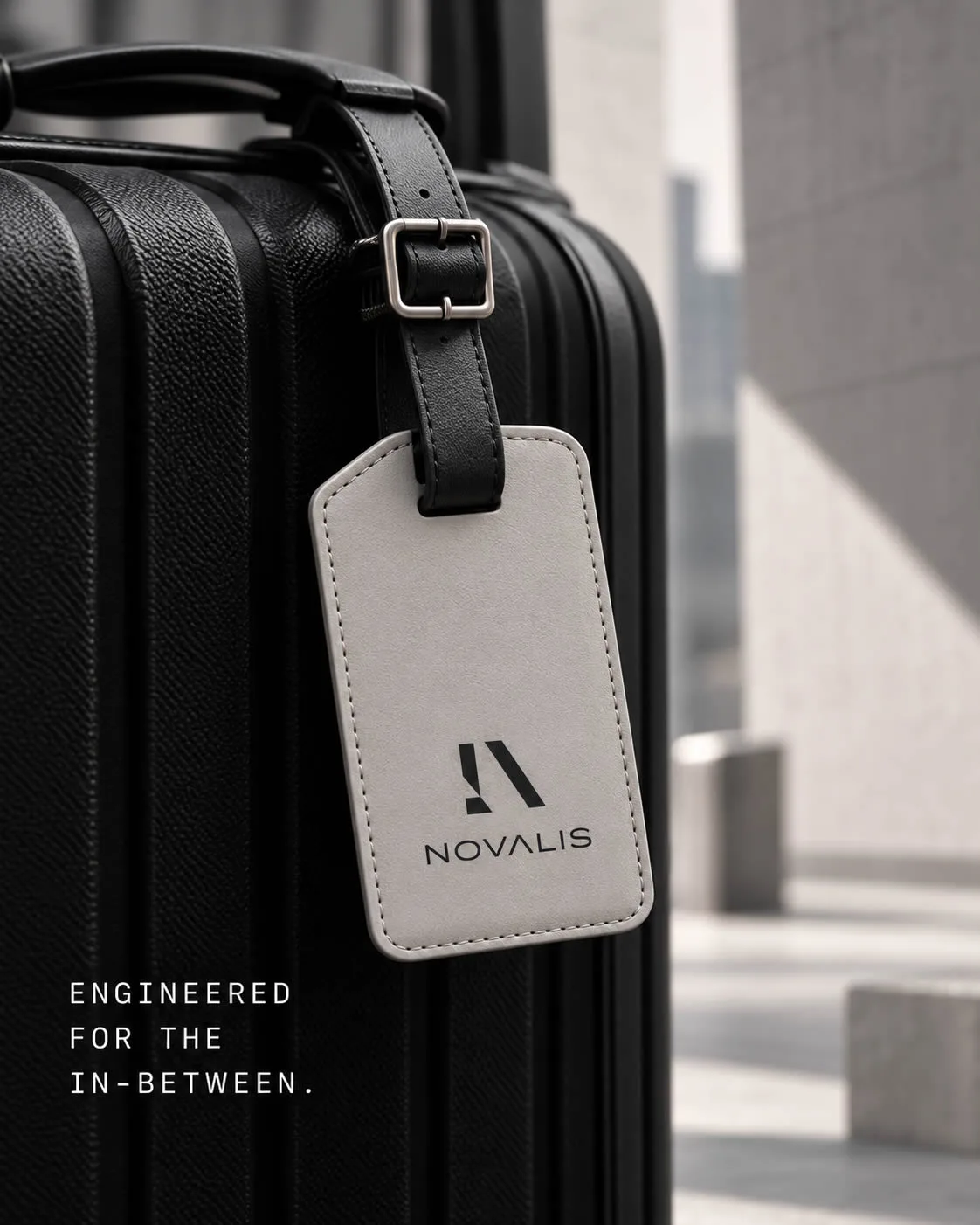 Bagagelabel met NOVALIS-beeldmerk en woordmerk